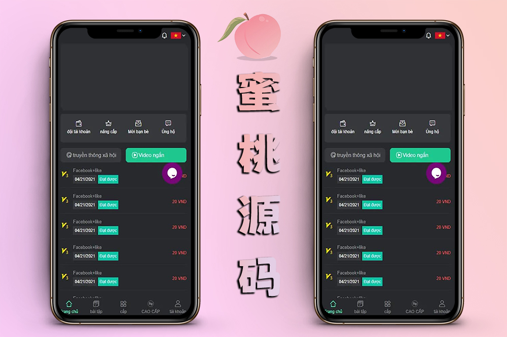 Facebook自动点赞源码/越南语任务操作平台/前后端源码