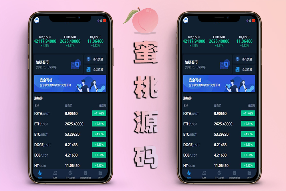 高仿火币官方虚拟币交易平台源码/合约币币法币交易运营级源码-蜜桃源码